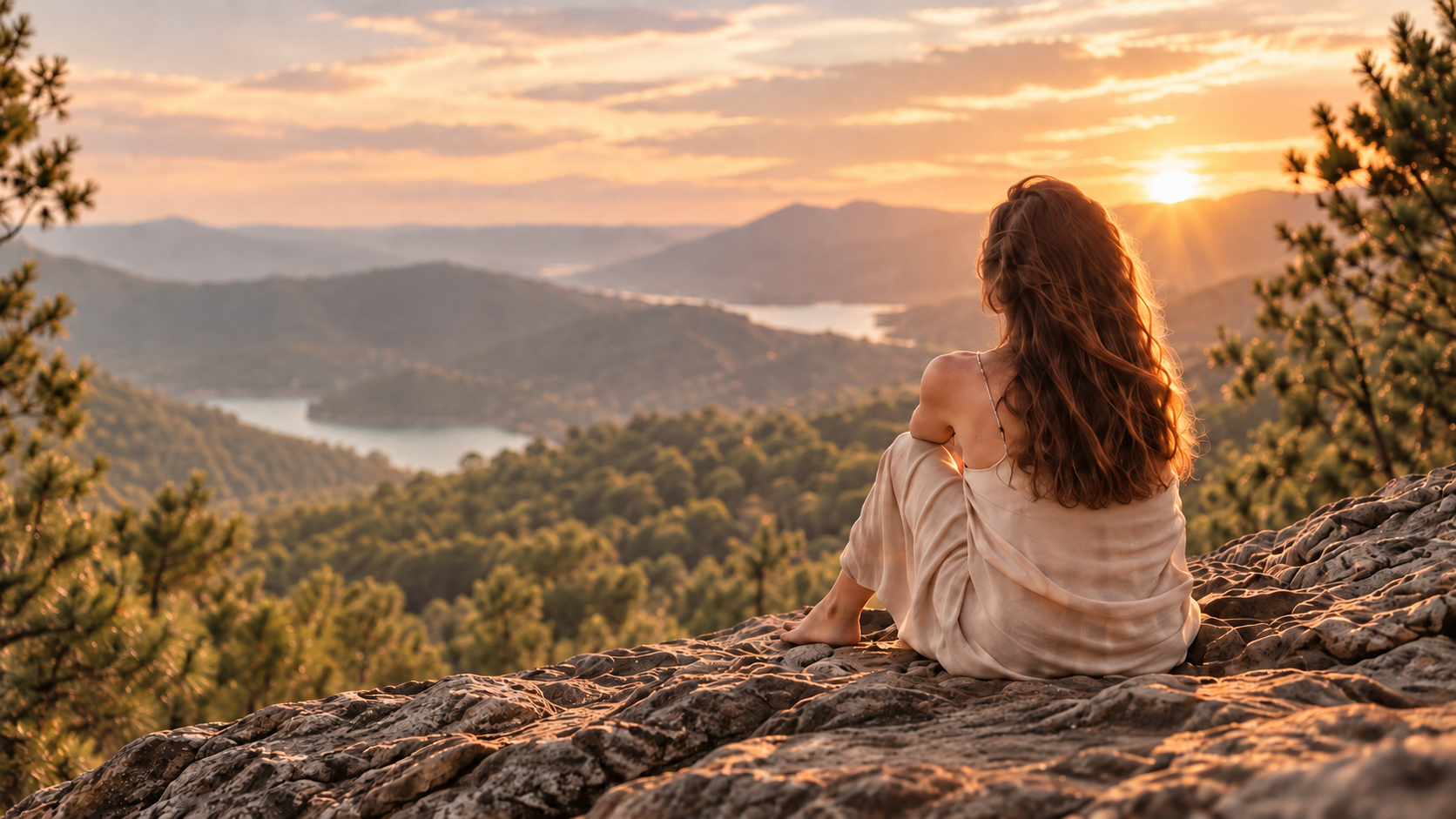 Mujer contemplando el paisaje, imagen principal de Alma Trina